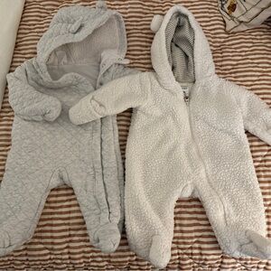 Cozy Gray and White Baby Buntings